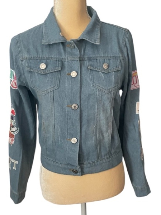 JZNZ Jackets & Blazers - Taylor Swift Denim Jacket NWT Patches Graphic Blue Size L Swiftie